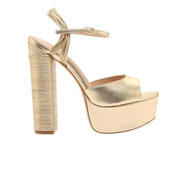 Rachel Zoe Shoes - Rachel Zoe Metallic Gold Willow Platforms